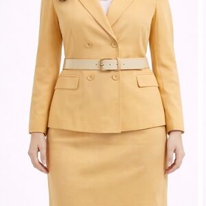 Elegant Yellow Blazer Dress